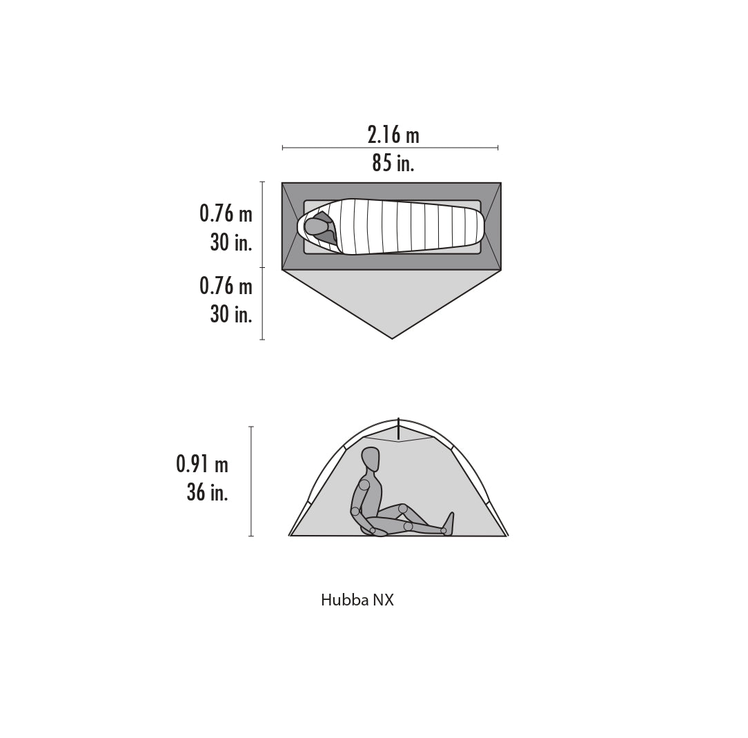MSR Hubba NX Tent Gray - Tenda 1 posto